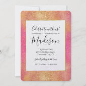 Glitzy Pink Gold Sparkle und Shine Birthday Einladung (Vorderseite)
