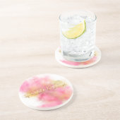 Glitzy Pink Gold Sparkle und Shine Sandstein Untersetzer (Seite)