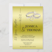 Glitzy Posh 50th Golden Wedding Jubiläum Einladung (Vorderseite)