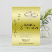 Glitzy Posh 50th Golden Wedding Jubiläum Einladung (Stehend Vorderseite)