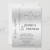 Glitzy Posh 60. Diamond Wedding Jubiläum Einladung (Vorderseite)