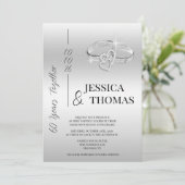 Glitzy Posh 60. Diamond Wedding Jubiläum Einladung (Stehend Vorderseite)