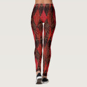 Glitzy Queen of Hearts Harlequin Red Schwarz-weiß Leggings (Rückseite)