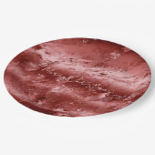 Glitzy Red Ombre Marble Wedding Pappteller (Schrägansicht)