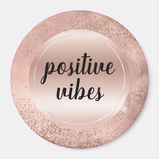 Glitzy Rose Blush Pink Sparkle Magnet (Vorne)