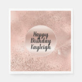 Glitzy Rose Blush Pink Sparkle Serviette (Vorderseite)