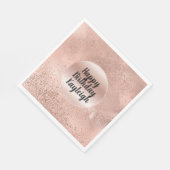 Glitzy Rose Blush Pink Sparkle Serviette (Ecke)