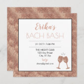 Glitzy - Rose Gold Bash Bach Einladung (Vorne/Hinten)