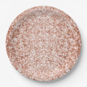 Glitzy Rose Gold Glitzer Geburtstag Pappteller (Vorderseite)