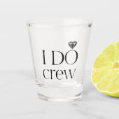 Glitzy - Rose Gold 'I Do Crew' Shootglas Schnapsglas (Vorderseite)