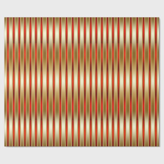Glitzy Shiny Gold und Rote Streifen Geschenkpapier (Flach)