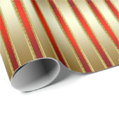 Glitzy Shiny Gold und Rote Streifen Geschenkpapier (Rolleneckpunkt)
