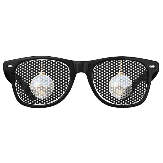 Glitzy Silver Ball New Year's Eve Day Celebration Partybrille (Vorderseite)