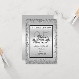 Glitzy Silver & Black 25. Hochzeitstag