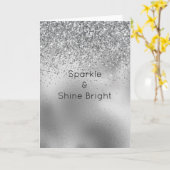 Glitzy Silver Glam Glitzer Sparkle Karte (Gelbe Blume)