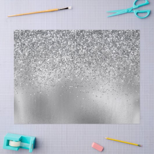 Glitzy Silver Glam Sparkle Glitzer Seidenpapier (Basteln)