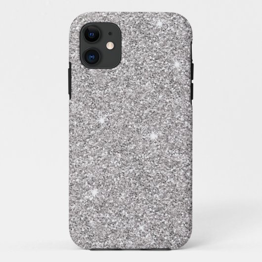Glitzy Silver Glitzer Case-Mate iPhone Hülle (Rückseite)