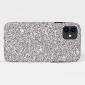 Glitzy Silver Glitzer Case-Mate iPhone Hülle (Rückseite (Horizontal))