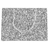 Glitzy Silver Imitats Glitzer Große Geschenktüte (Vorderseite)