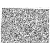 Glitzy Silver Imitats Glitzer Große Geschenktüte (Rückseite)