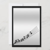Glitzy Silver Musiknotens Geburtstag Einladung (Rückseite)