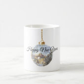 Glitzy Silver New Year Ball Kaffeetasse (Mittel)