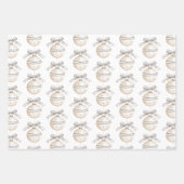 Glitzy Silver Santa Hats Bows Ornaments Christmas Geschenkpapier Set (Vorderseite 3)