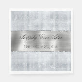 Glitzy Silver Sparkle Wedding Serviette (Vorderseite)