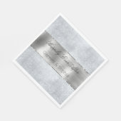 Glitzy Silver Sparkle Wedding Serviette (Ecke)