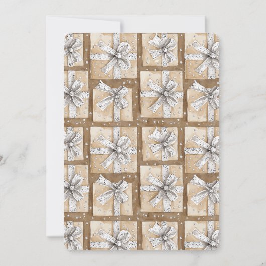 Glitzy Silver White Cupcake Bow Birthday Einladung (Rückseite)