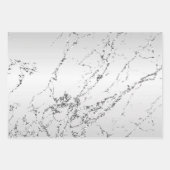 Glitzy Silver White Cupcake Bow Birthday Geschenkpapier Set (Vorderseite 3)