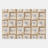 Glitzy Silver White Cupcake Bow Birthday Geschenkpapier Set (Vorderseite 2)