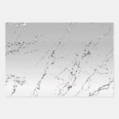 Glitzy Silver White Cupcake Bow Birthday Geschenkpapier Set (Vorderseite)