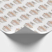 Glitzy Silver White Cupcakes Bow Birthday Geschenkpapier (Ecke)