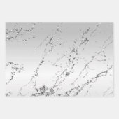 Glitzy Silver White Cupcakes Bow Birthday Geschenkpapier Set (Vorderseite 3)