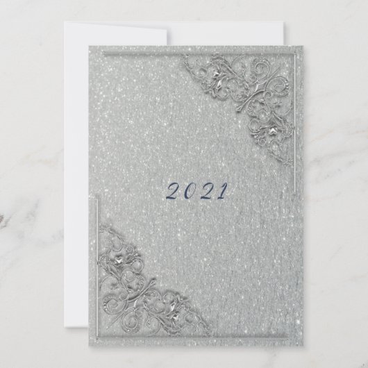 Glitzy Silvester Einladung (Rückseite)