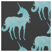 Glitzy Sparkle Aqua Unicorn Stoff (Nahaufnahme)