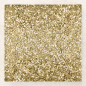 Glitzy Sparkle Gold Glitzer Glasuntersetzer (Vorderseite)