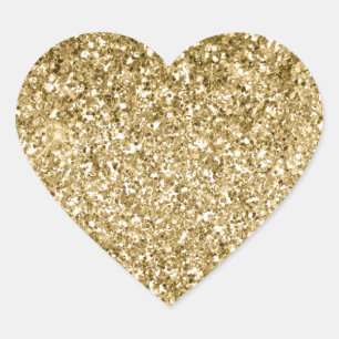 Glitzy Sparkle Gold Glitzer Herz-Aufkleber