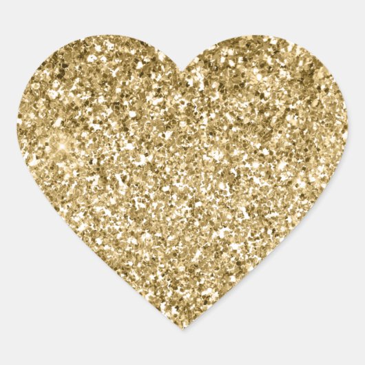 Glitzy Sparkle Gold Glitzer Herz-Aufkleber (Vorderseite)