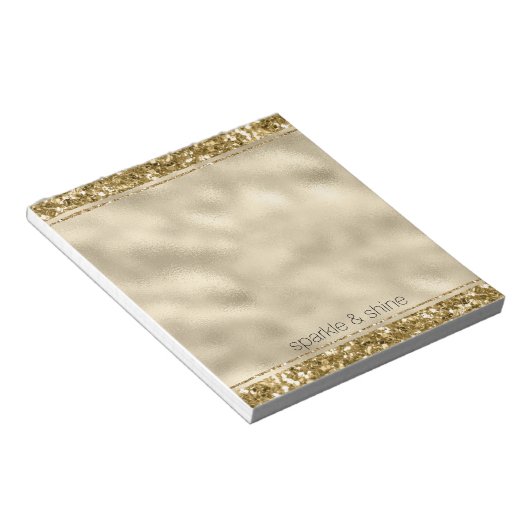 Glitzy Sparkle Gold Glitzer Notepad Notizblock (angewinkelt)