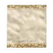 Glitzy Sparkle Gold Glitzer Notepad Notizblock (Vorderseite)