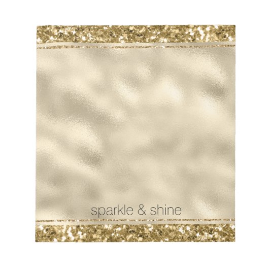 Glitzy Sparkle Gold Glitzer Notepad Notizblock (Vorderseite)