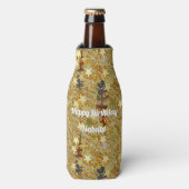 Glitzy Sparkle Stencil Art Birthday Party Flaschenkühler (Flaschenvorderseite)