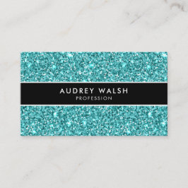 Glitzy Stylish Blue GLITZER Striped Visitenkarte