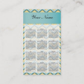 Glitzy Topaz Zigzag Pocket 2019 Kalender Visitenkarte (Rückseite)