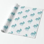 Glitzy White Aqua Sparkle Unicorn Geschenkpapier (Ungerollt)