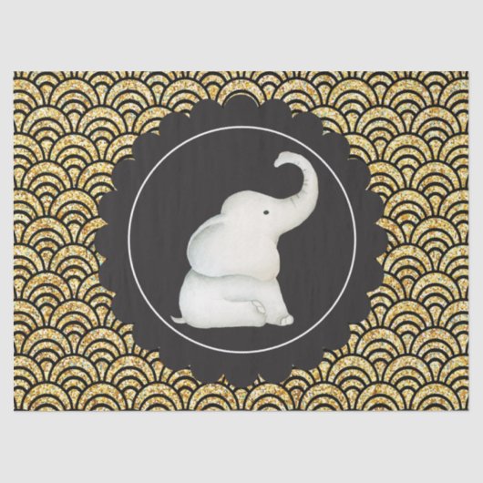 Glitzy white elephant Weihnachtsgewebe des Party Seidenpapier (Vorderseite)