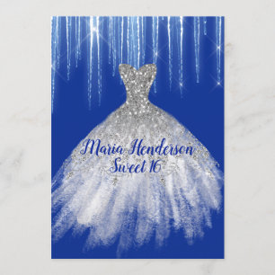 Glitzy Winter Themed Sweet 16 Geburtstag Einladung