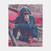 GlitzyAnimal_Chimpanzee_001 Fleecedecke (Vorderseite)